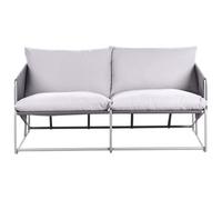 Beliani Garden Sofa 2 Seater Ponte Metal Grey