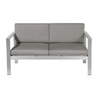 Beliani Garden Sofa 2 Seater Salerno Metal Dark Grey