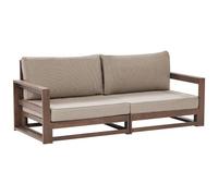 Beliani Garden Sofa 2 Seater Timor Modular Certified Acacia Wood Dark Brown