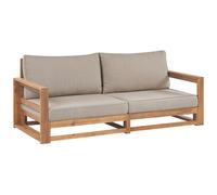 Beliani Garden Sofa 2 Seater Timor Modular Certified Acacia Wood Light Brown
