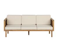 Beliani Garden Sofa 3 Seater Baratti Acacia Wood Brown, Brown