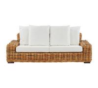 Beliani Garden Sofa 3 Seater Forli Rattan Natural