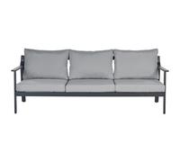 Beliani Garden Sofa 3 Seater Kiato Metal Dark Grey, Grey