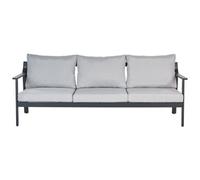 Beliani Garden Sofa 3 Seater Kiato Metal Light Grey