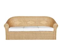 Beliani Garden Sofa 3 Seater Livadeia Rattan Natural