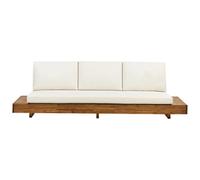 Beliani Garden Sofa 3 Seater Marettimo Certified Acacia Wood Brown