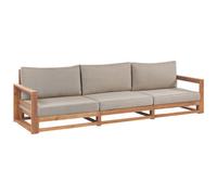 Beliani Garden Sofa 3 Seater Timor Modular Certified Acacia Wood Light Brown