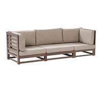 Beliani Garden Sofa 3 Seater Trani Modular Certified Acacia Wood Dark Brown