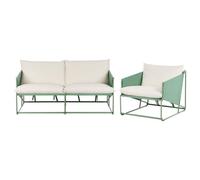 Beliani Garden Sofa Set 3 Seater Ponte Metal Green