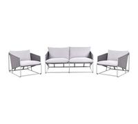 Beliani Garden Sofa Set 4 Seater Ponte Metal Grey