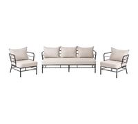 Beliani Garden Sofa Set 5 Seater Ponzone Metal Light Beige