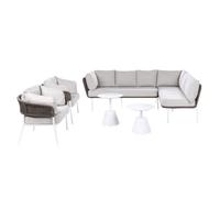Beliani Garden Sofa Set 7 Seater Robella With Tables Beige