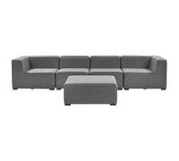 Garden Sofa with Ottoman 4 Seater AREZZO Modular Grey