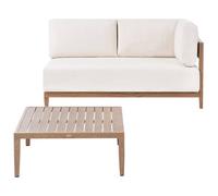 Beliani Garden Sofa With Table 2 Seater Sampieri Brown Metal
