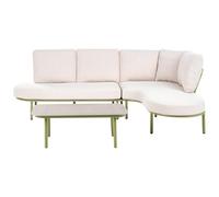 Beliani Garden Sofa With Table 4 Seater Pollina Green Metal