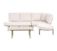 Beliani Garden Sofa With Table 4 Seater Pollina Metal Brown
