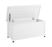 Beliani Garden Storage Box Aluminium 113x50 cm Garden Furniture Storage White Campalto