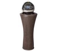 Beliani Garden Water Feature Zenyatta Led Brown