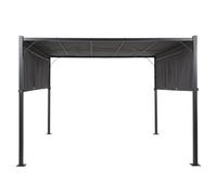 Beliani Gazebo Led Parga Metal 310 Cm 310 Cm Dark Grey