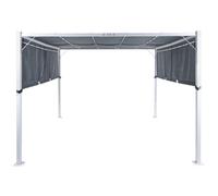 Beliani Gazebo Led Parga 310 Cm 310 Cm Metal Grey