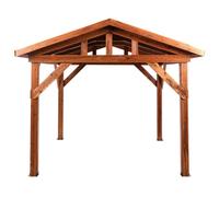 Beliani Gazebo Secchia Fir Wood 296 Cm 350 Cm Brown/ Grey