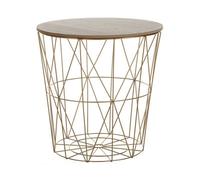 Beliani Geometric Glam Side Table With Gold Frame And Removable Top, 40 X 40 X 40 Cm