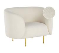 Beliani Glam Armchair Loen Boucle White