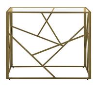 Beliani Glam Console Table - Gold Metal Frame With Clear Glass Top, 100 X 40 Cm, Modern Industrial Design