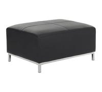 Beliani Glam Ottoman Oslo Leather Black