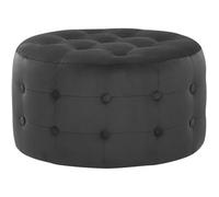 Beliani Velvet Pouffe Footstool Black Tampa, Black