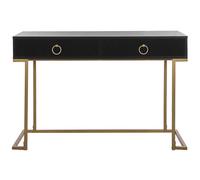 Beliani Glam Style Console Table With 2 Drawers, Gold-Toned Steel Legs, 115 X 50 X 77 Cm