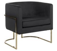 Beliani Glam Velvet Armchair Black Sirkka