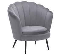 Beliani Glam Velvet Armchair Grey Lovikka