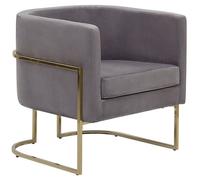 Beliani Glam Velvet Armchair Grey Sirkka