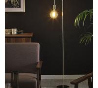 Beliani Glamour Floor Lamp - Gold Gloss Metal, Arched Exposed Bulb Design, 140Cm