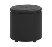 Beliani Glamour Pouffe Black Faux Leather Storage Stool 40 X 38 Cm, Hidden Compartment, Elegant Round Design