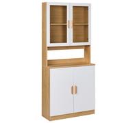 Beliani Glass Display Cabinet CYGNET 80 cm White, White