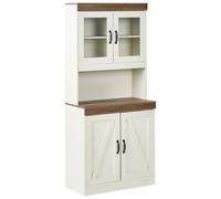 Beliani Glass Display Cabinet Kalbarri 80 Cm Brown/ White