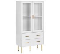 Beliani Glass Display Cabinet MILORA 80 cm White, White