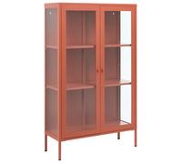 Beliani Glass Display Cabinet Nash 90 Cm Metal Golden Brown