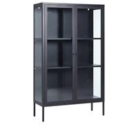 Beliani Glass Display Cabinet NASH Metal 90 cm Black, Black