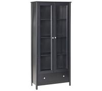 Glass Display Cabinet NORNALUP 80 cm Black