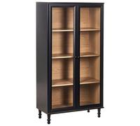 Beliani Glass Display Cabinet TINGLEDALE 80 cm Black, Black