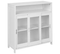 Beliani Glass Display Sideboard Crabtree 86 Cm White