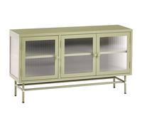 Beliani Glass Display Sideboard Devon 115 Cm Metal Green