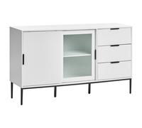 Glass Display Sideboard LEDUC White