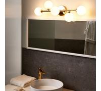 Beliani Gold Five-Light Wall Lamp - Modern Iron Fixture With Frosted Acrylic Diffusers, 65Cm