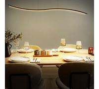 Beliani Gold Pendant Lamp With Integrated Led And Wavy Shade, 120Cm Diameter, Height Adjustable