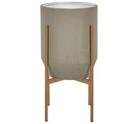 Beliani Grey Iron Plant Stand 33 X 33 X 62 Cm Modern Industrial With Gold Stand, Matt Finish