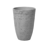 Beliani Greystone Planter Grey Stone Fibreglass 35 X 35 X 50 Cm - Tall Round Outdoor And Indoor Plant Pot